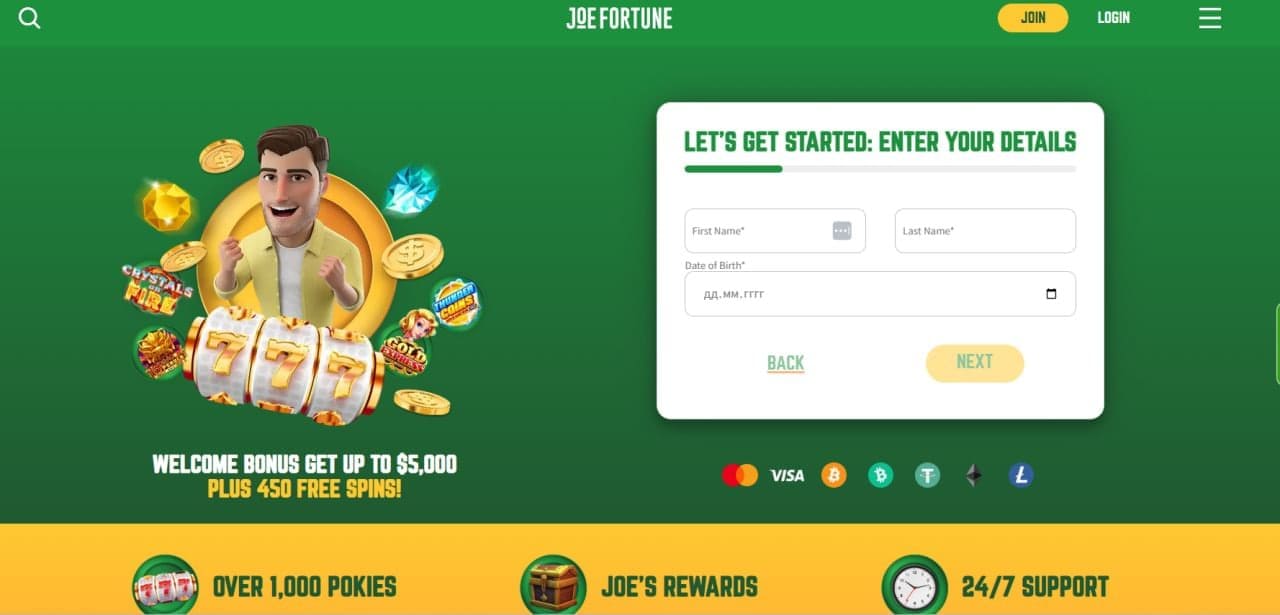 Joe Fortune Casino Review 2026: A$5,000 Welcome, 450 Free Spins & Crypto Payouts for Aussies